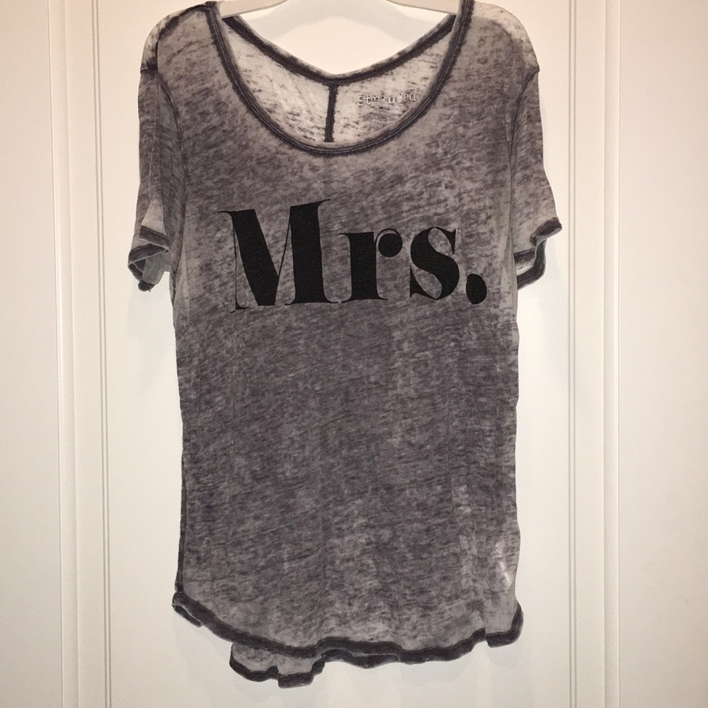 Mrs Bridal Sheer Distressed “ Mrs “  T Shirt SZ M by Stranded